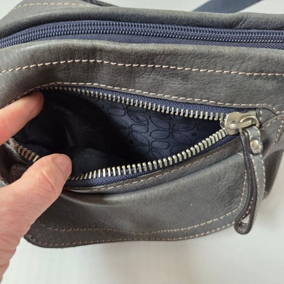 Fossil Purse Gray Blue Leather Hobo Boho Shoulder Bag PATINA FADE - Picture 14 of 16